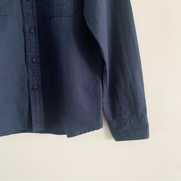 Banana REPUBLIC Heritage Expedition Utility Linen Cotton Blend Shirt Casual Navy - Picture 9 of 15
